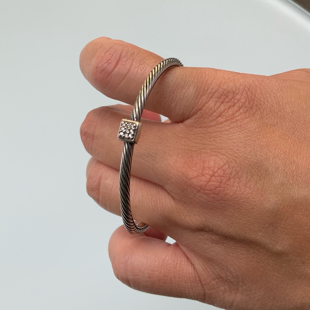 100% Authentic David Yurman Bave Diamond Cable Bracelet